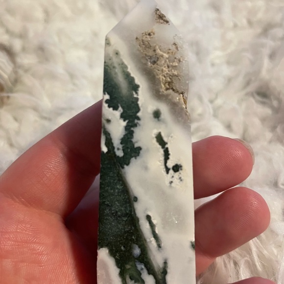 Moss agate and Mexican agate single point towers - Picture 3 of 4